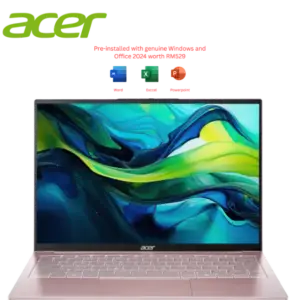 ACER SWIFT LITE 14 SFL14-54M-7531 LAPTOP ( CU7-155U, 16GB RAM, 512GB SSD, Intel,14" WUXGA OLED, PINK- W11, HS+M365 )