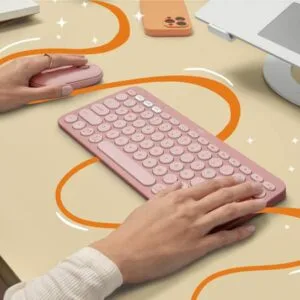 LOGITECH K380S PEBBLES KEYS 2-ROSE/GRAPHITE